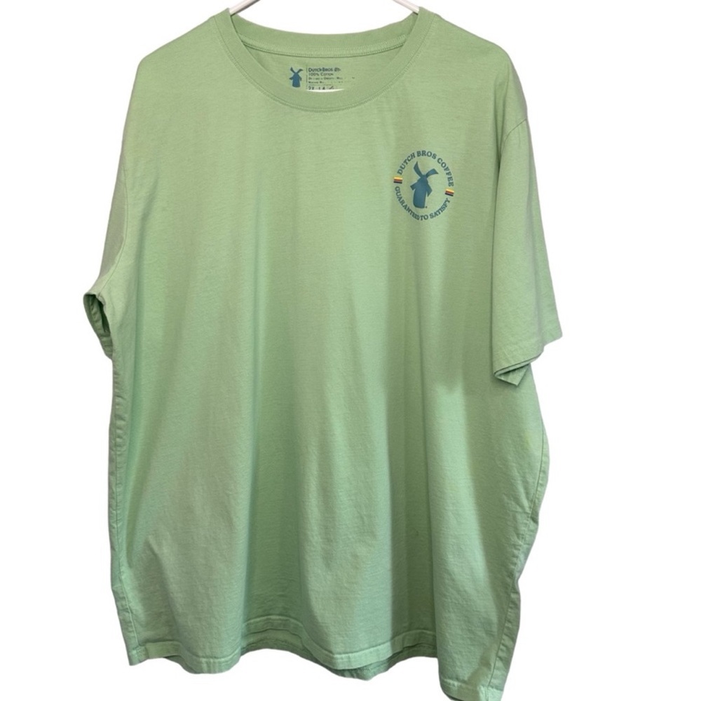 Dutch Bros Women’s NWT BRAND NEW IN PACKAGE Light Green "Guaranteed…" LARGE DB